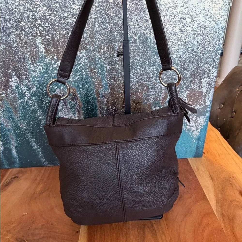 The Sak 2010’s “Deena Flap” Shoulder bag in chocolate brown